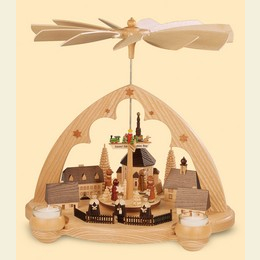 1 - tier pyramid Seiffener Village lancet arch  -  36cm / 14 inches