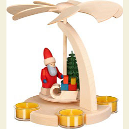 1 - stöckige Pyramide - Weihnachtsmann mit Schlitten - 18cm