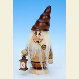 Smoker Mini - Gnome with lantern  -  16,5cm / 6,5 inch
