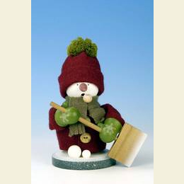 R�ucherm�nnchen Schneemann mit Schneeschippe  -  23,5cm