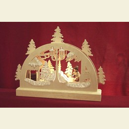 Mini Schwibbogen  -  Schneeschieber  -  23x15x4,5cm