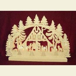 3D - Doppelschwibbogen  -  Waldhaus  -  42 x 30 x 4,5cm