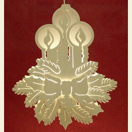 Fensterbild  -  Drei Kerzen  -  Durchm. 30,5cm