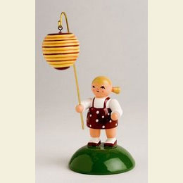 M�dchen mit Lampion gelb  -  10cm