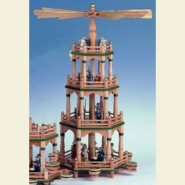 4 - stöckige Pyramide - Heiligabend naturfarben - 61cm