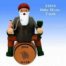 Smoker Wine salesman with barrel  -  18cm / 7 inch