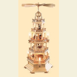 4 - stöckige Pyramide Waldmotiv - elektrisch 120 Volt (US - Norm) - 77cm