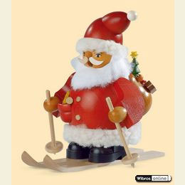 Smoker Santa on Ski  -  14cm / 6 inch
