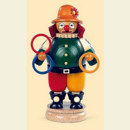 Räuchermännchen Clown Jongleur mit Ringen - 21cm