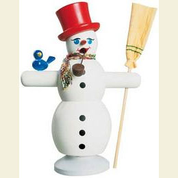R�ucherm�nnchen Schneemann mit rotem Hut  -  16cm