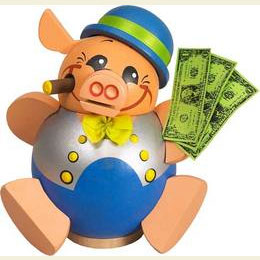 R�ucherm�nnchen Kugelr�ucherfigur Gl�cksschweinchen  -  12cm