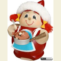 Smoker Mrs. Santa with Goose  -  12cm / 5 inch