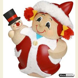 Smoker Mrs. Santa with Cool Man  -  12cm / 5 inch