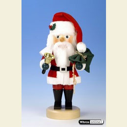 Nussknacker Weihnachtsmann mit Glocke rot - 38,5cm