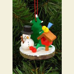 Schneemann mit Vogel   -  5,2 / 5,3cm  -  12 St�ck