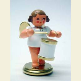 Engel wei�/gold mit Trommel  -  6,0cm