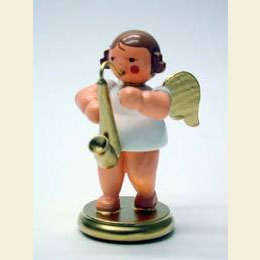 Engel wei�/gold mit Saxophon  -  6,0cm