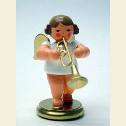 Engel wei�/gold mit Fl�gelhorn  -  6,0cm
