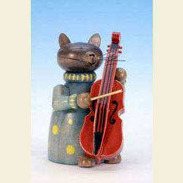 Cat with Bass Violin  -  6,5cm / 3 inch