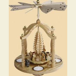 1 -  tier Tealight - Pyramid Nativity Scene  -  11 inch  -  29cm