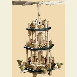 3 -  st�ckige Pyramide Christi Geburt natur  -  40cm