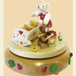 Music Box Bear cradle  -  5 inch  -  12cm