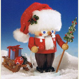 Nussknacker Weihnachtsmann mit Schlitten - 25cm