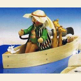 Smoker Noah with Ark  -  25cm / 10 inch