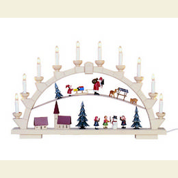 Schwibbogen Weihnachtsmann  -  elektrisch  -  64cm x 40cm