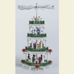 4 - stöckige Pyramide Christi Geburt weiss - 47cm