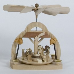 1 - tier pyramid  -  Nativity Scene carved  -  30cm / 12 inch