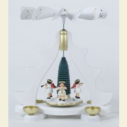 1 - tier pyramid  -  for tealights  -  Angels in white  -  36cm / 14 inch
