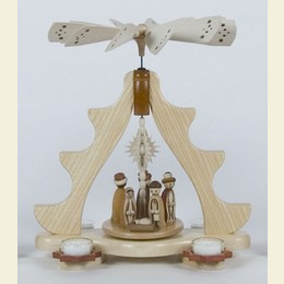 1 - tier pyramid  -  for tealights  -  Nativity Scene  -  36cm / 14 inch