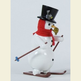Smoker Snowman on Ski  -  20cm / 8 inch