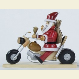 Smoker Santa on motorbike  -  21cm / 8 inch