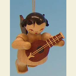Engel mit Mandoline  -  natur  -  schwebend  -  5,5cm