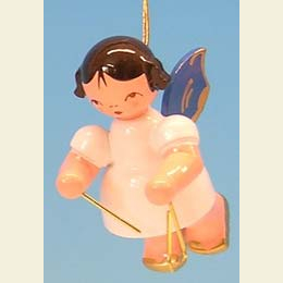 Angel with triangle - Blue Wings - floating - 5,5cm / 2,1 inch