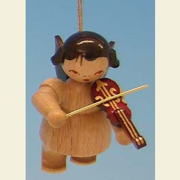 Engel mit Violine  -  natur  -  schwebend  -  5,5cm