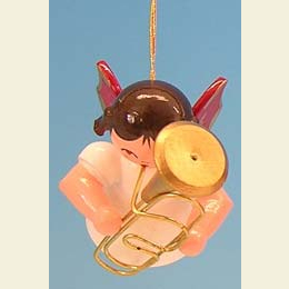 Angel with baritone  -  Red Wings  -  floating  -  5,5cm / 2,1 inch