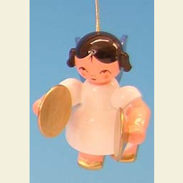 Angel with cymbal  -  Blue Wings  -  floating  -  5,5cm / 2,1 inch