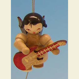 Engel mit E - Gitarre  -  natur  -  schwebend  -  5,5cm