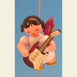 Angel with electric guitar  -  Red Wings  -  floating  -  5,5cm / 2,1 inch