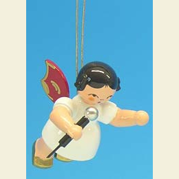 Angel with microphone  -  Red Wings  -  floating  -  5,5cm / 2,1 inch