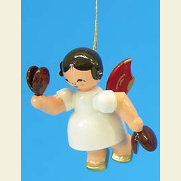 Angel with castanet  -  Red Wings  -  floating  -  5,5cm / 2,1 inch