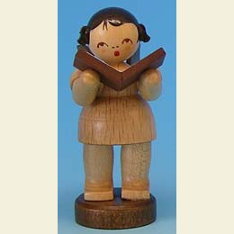 Angel with book  -  natural colors  -  standing  -  6cm / 2,3 inch