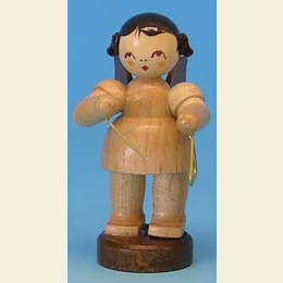Angel with triangle  -  natural colors  -  standing  -  6cm / 2,3 inch