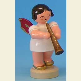 Engel mit Oboe  -  Rote Fl�gel  -  stehend  -  6cm