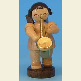 Angel with saxophone  -  natural colors  -  standing  -  6cm / 2,3 inch