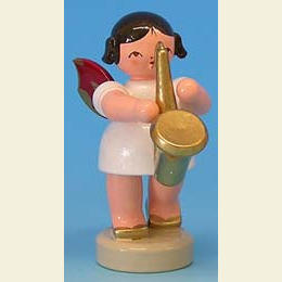 Engel mit Saxophon  -  Rote Fl�gel  -  stehend  -  6cm