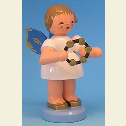 Angel with jingle ring - Blue Wings - standing - 9,5cm / 3,7 inch